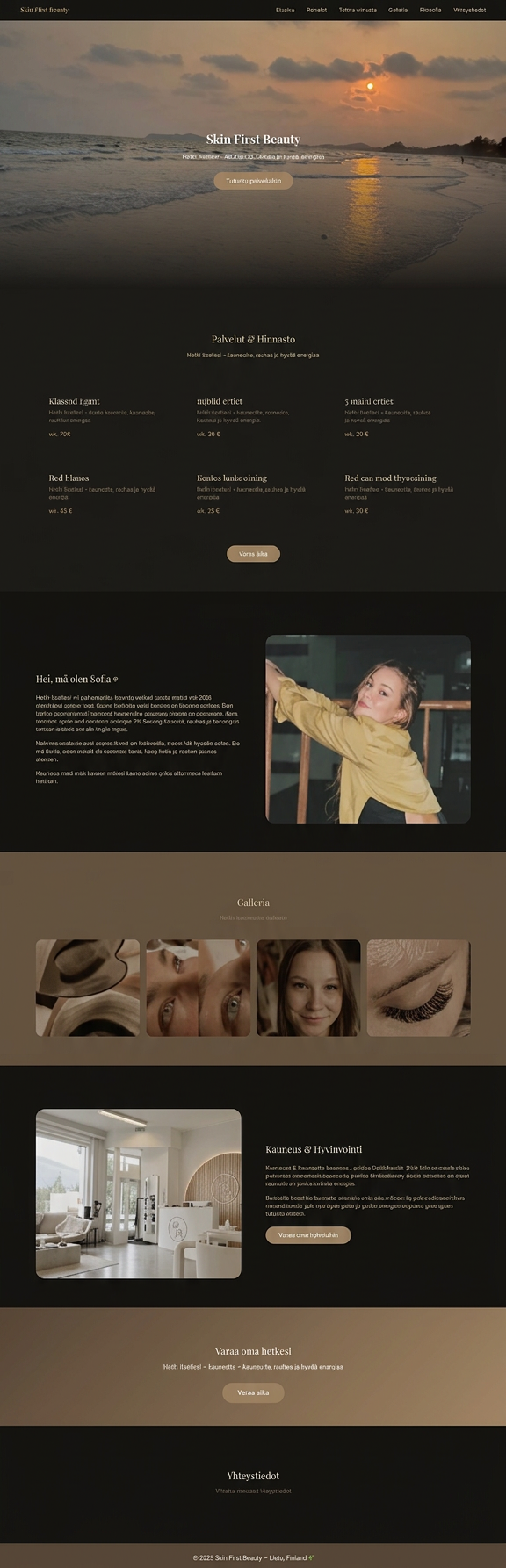 Sofian muotokuva Skin First Beauty -studiossa